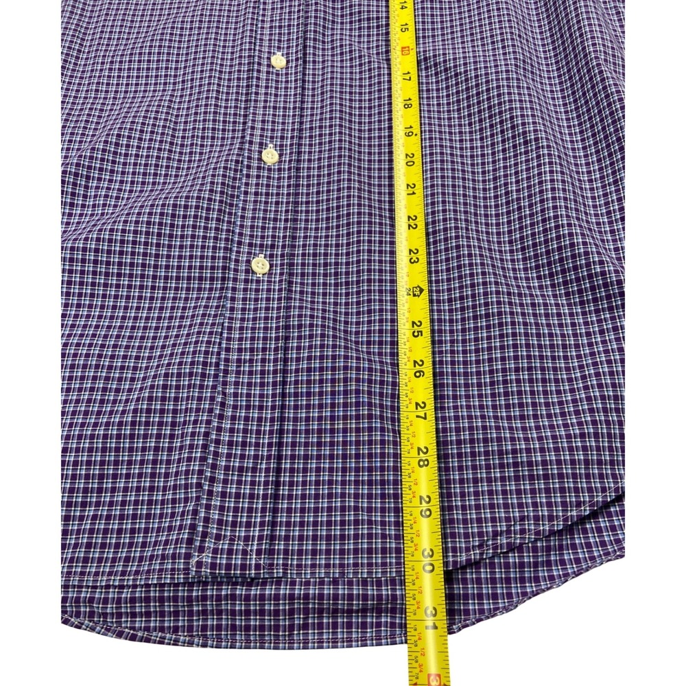 Ralph Lauren Shirt Mens Medium Purple Blue Plaid Button Down Classic Pony Logo - Picture 7 of 7